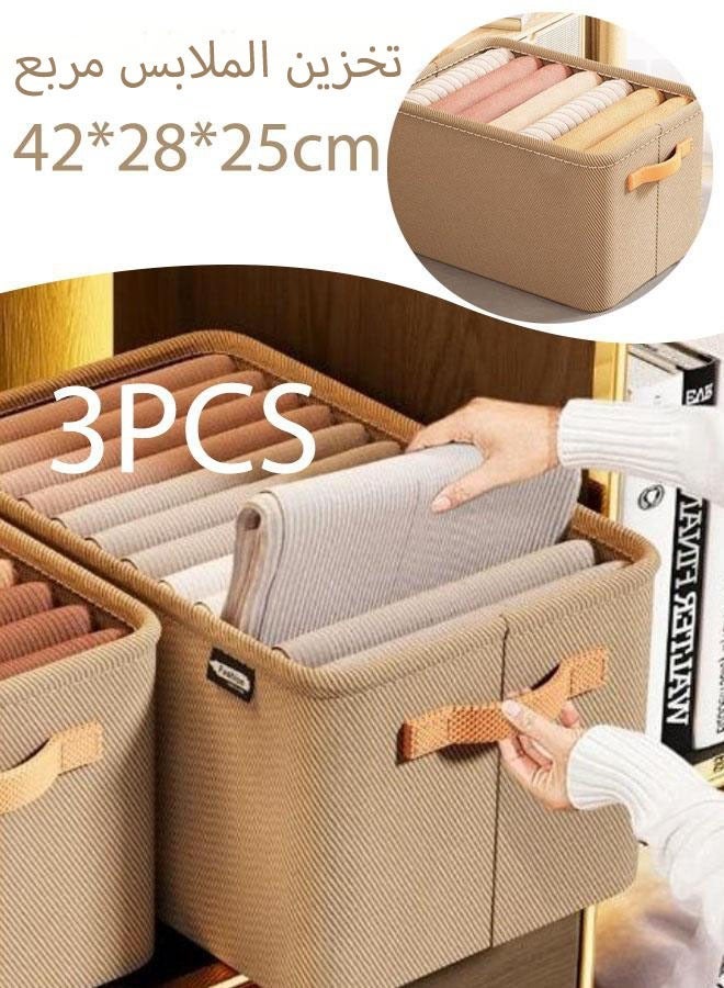 JACIRCLE 1/2/3Pcs Wardrobe Clothes Organizer Foldable  Closet Storage Organizer For Clothes Jeans Washable Closet Storage Boxes With Carrying  Handles Cube Storage Bin For Home Bedroom - Image 1